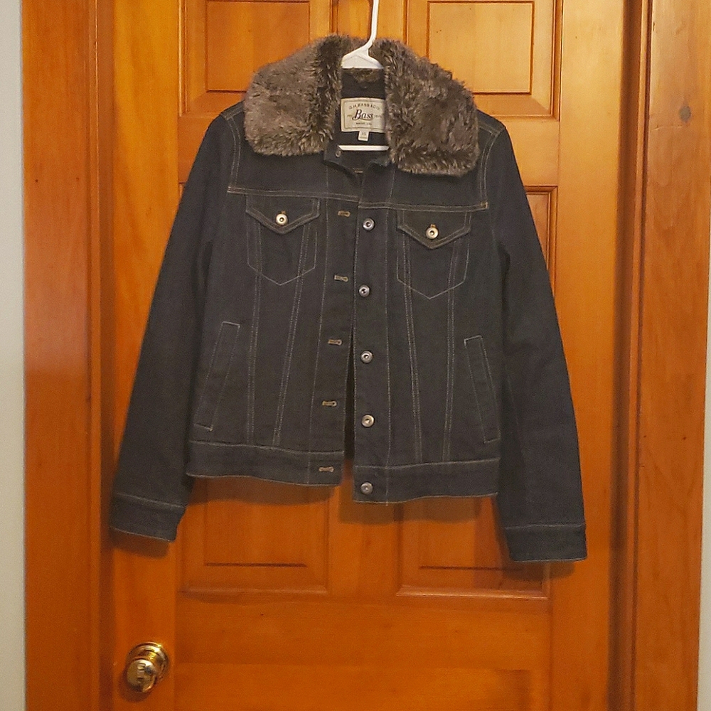 Dark blue quilt lined denim jacket
